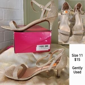 Women's Gold Glitter Dress Sandals Size 11